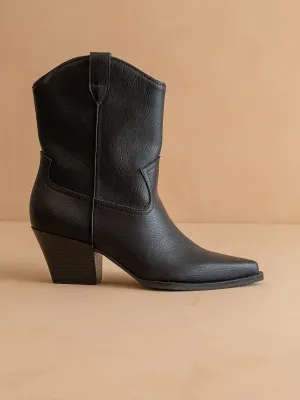 The Ames | Black Short Cowboy Booties