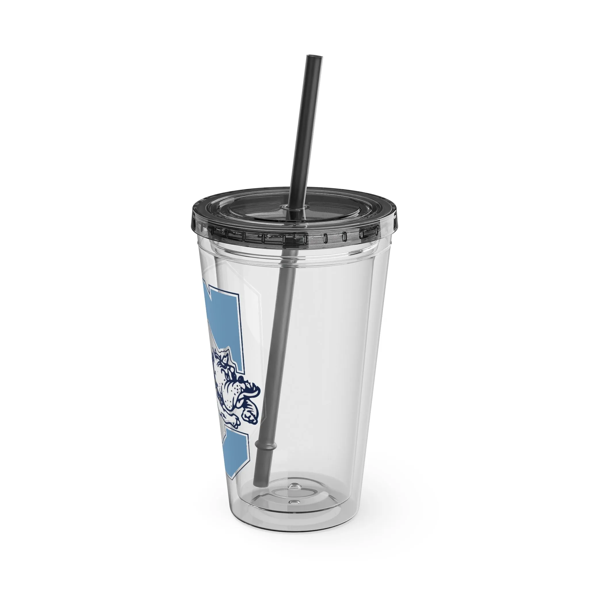 The Citadel, Vintage Jumping Bulldog, Sunsplash Tumbler with Straw, 16oz