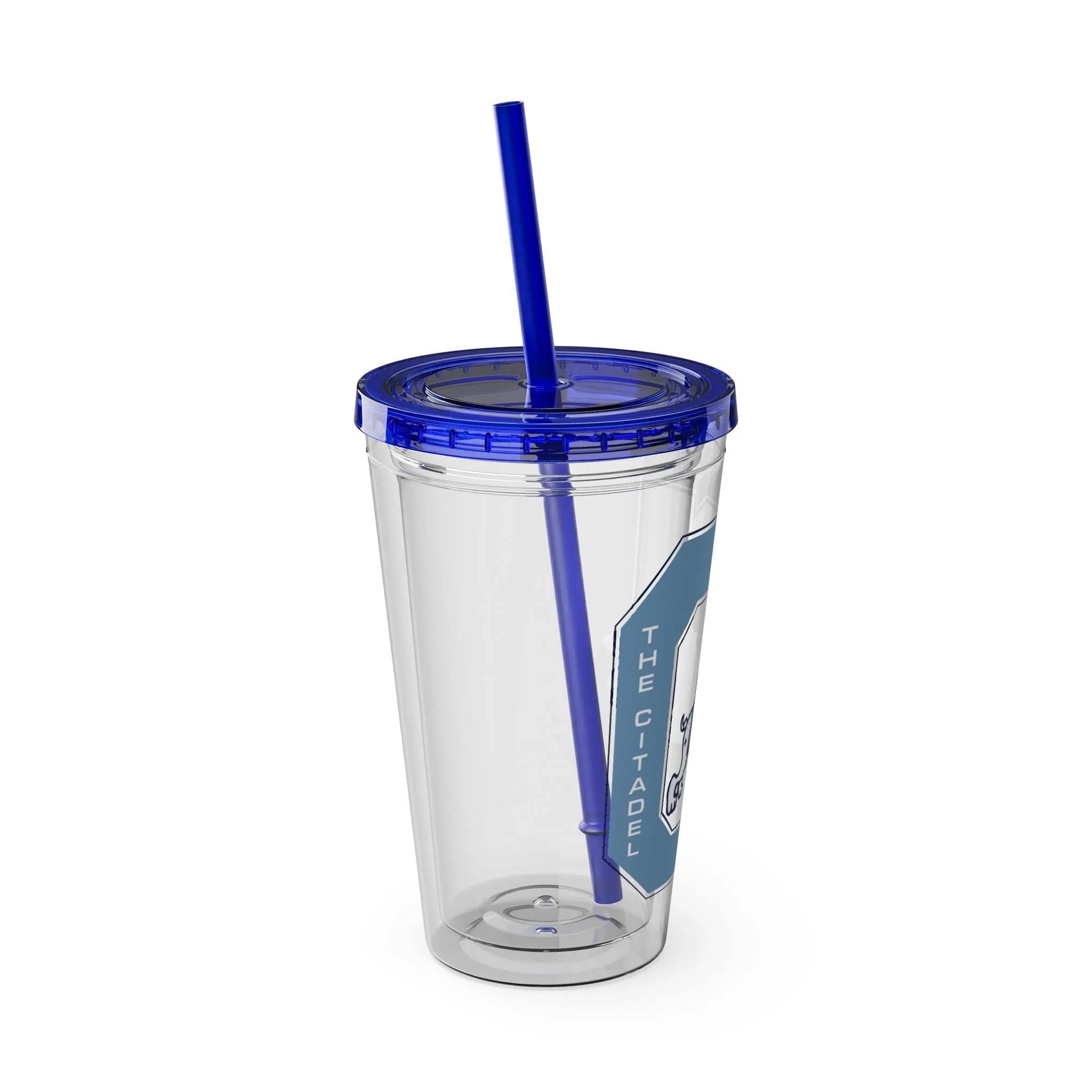The Citadel, Vintage Jumping Bulldog, Sunsplash Tumbler with Straw, 16oz