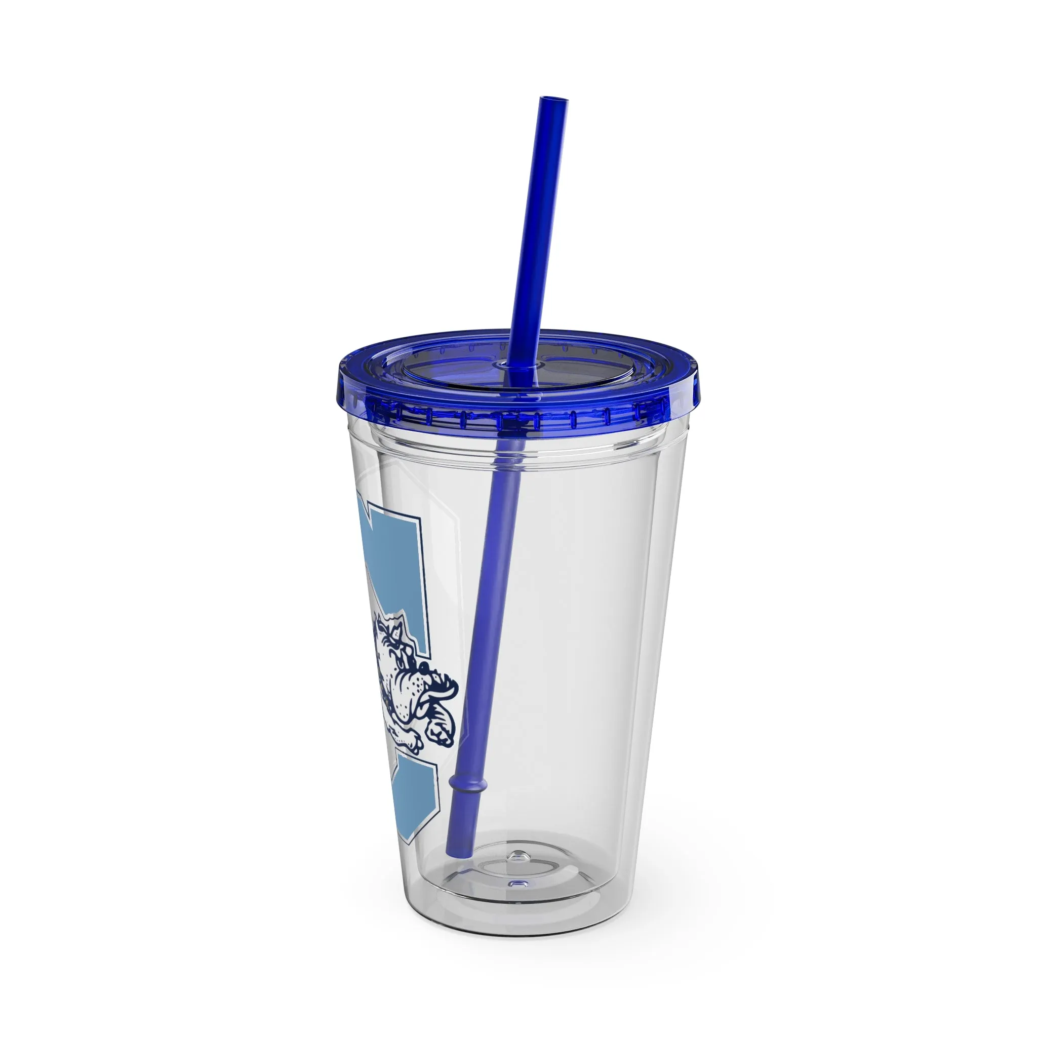 The Citadel, Vintage Jumping Bulldog, Sunsplash Tumbler with Straw, 16oz