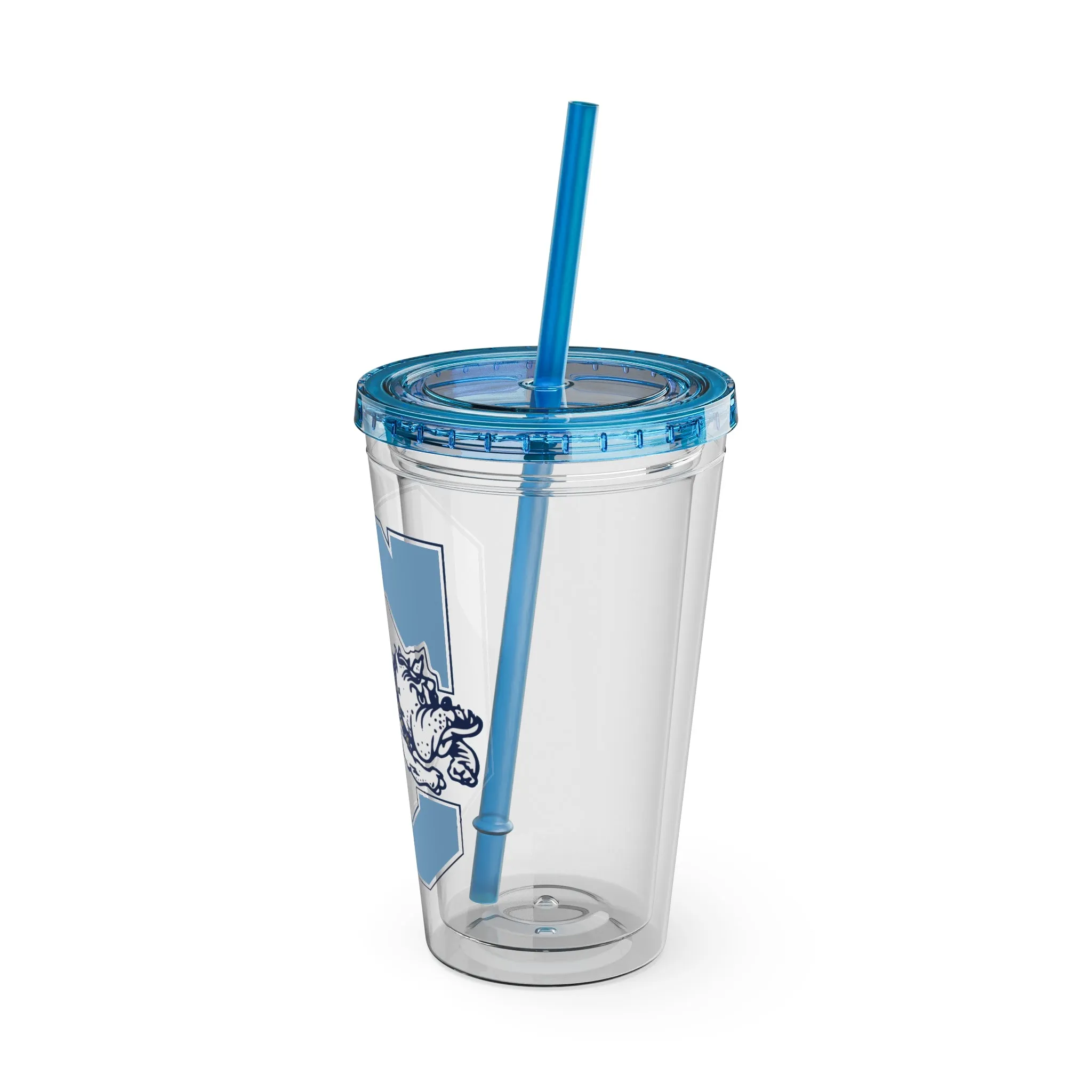 The Citadel, Vintage Jumping Bulldog, Sunsplash Tumbler with Straw, 16oz