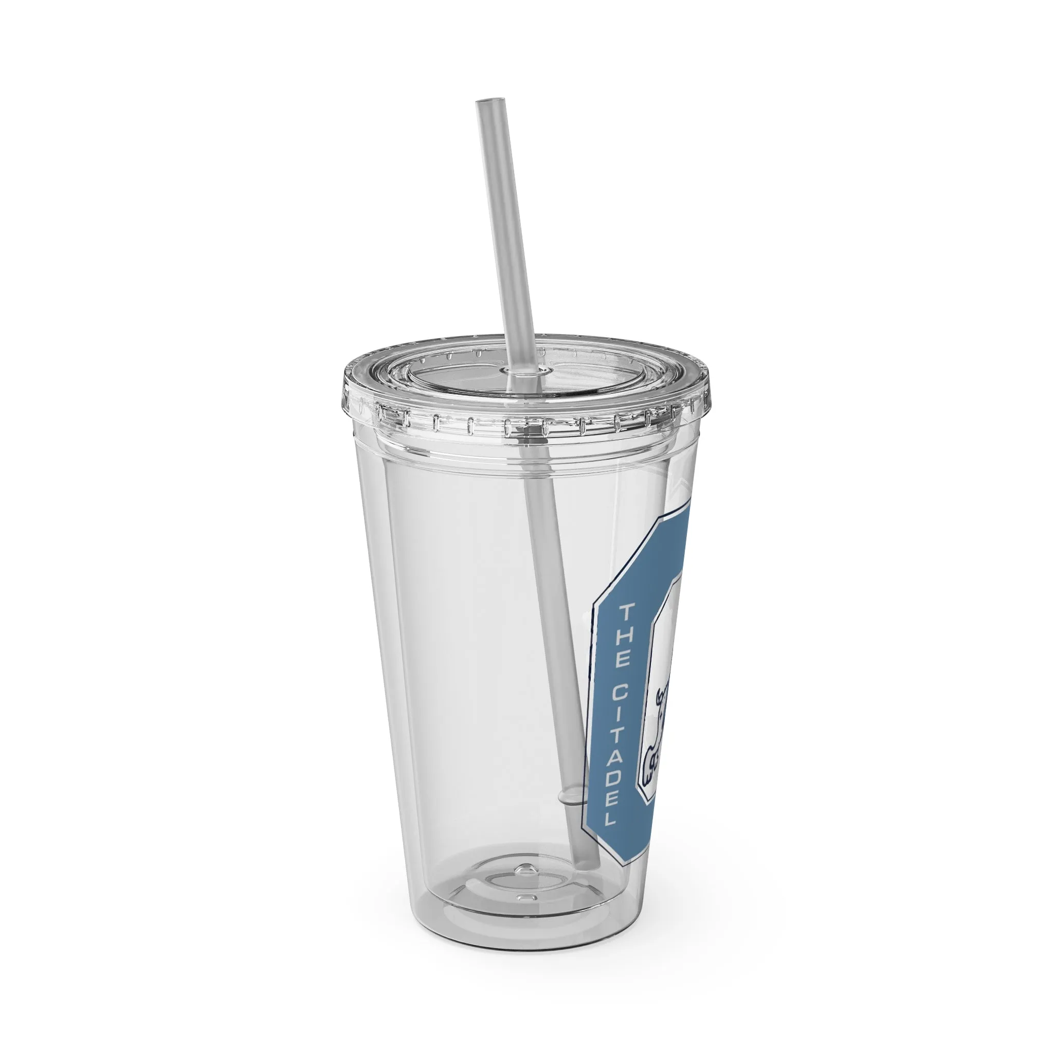 The Citadel, Vintage Jumping Bulldog, Sunsplash Tumbler with Straw, 16oz