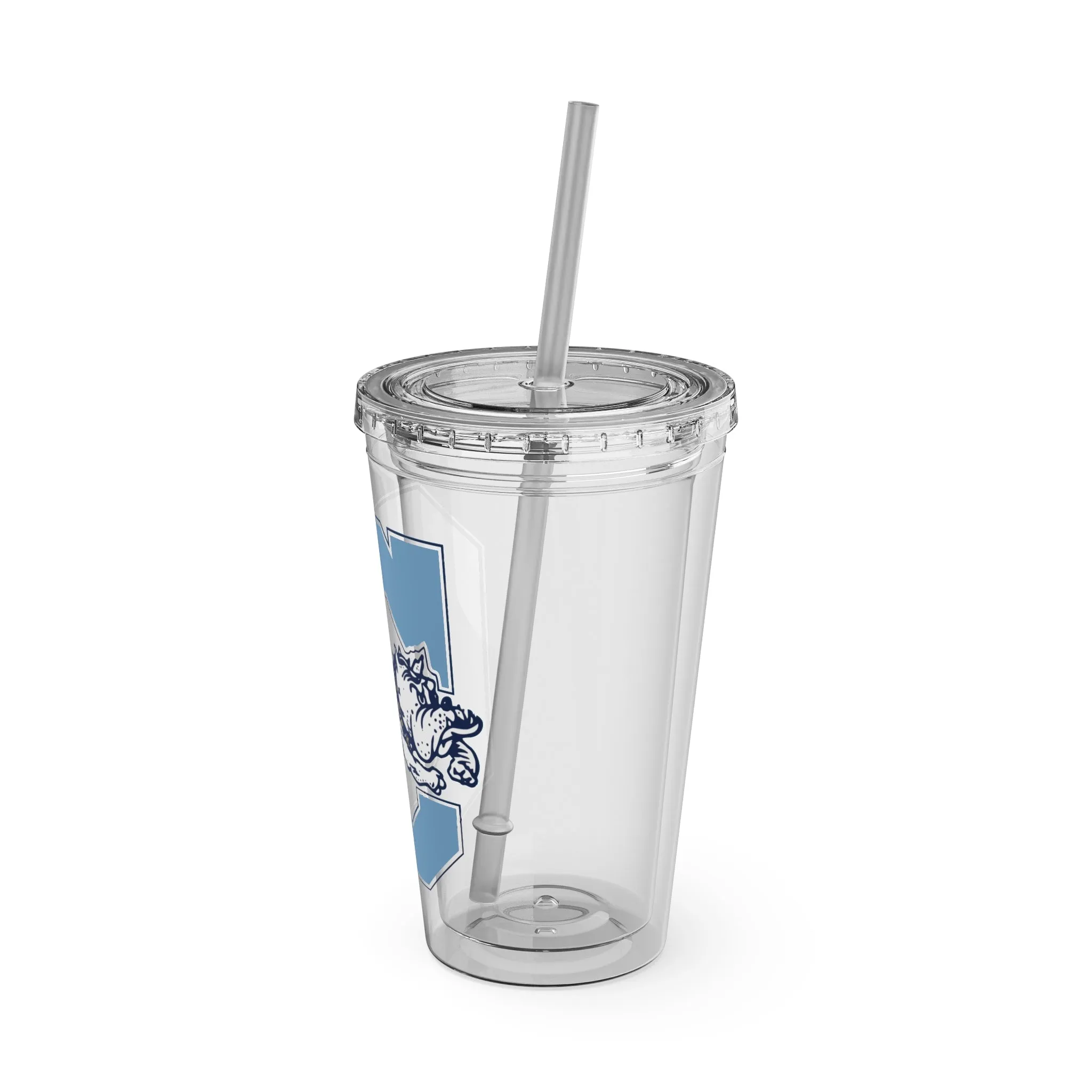 The Citadel, Vintage Jumping Bulldog, Sunsplash Tumbler with Straw, 16oz