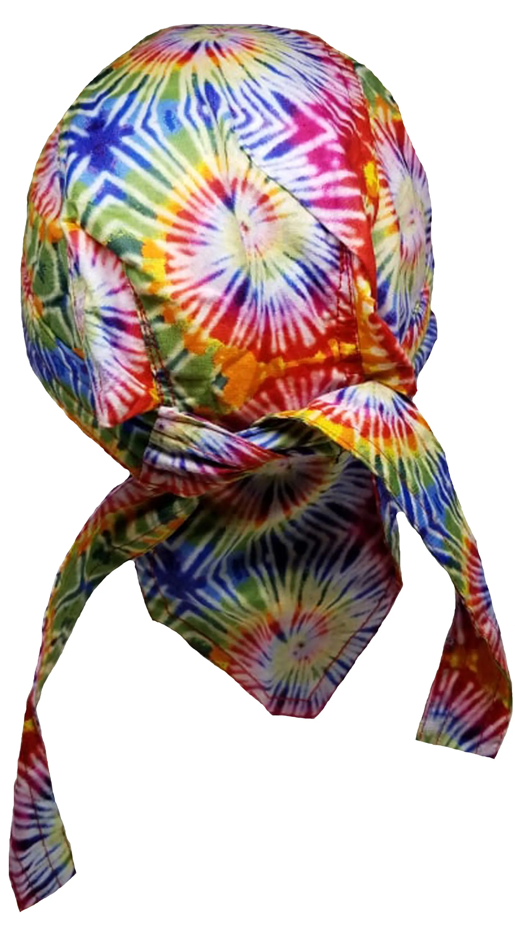 Tie Dye Doo Rag 1960s Tye Die Paisley Dorag Hippie Fun Woodstock with SWEATBAND