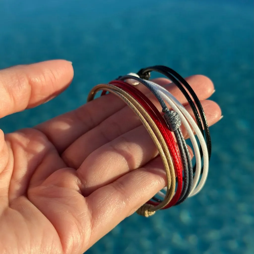 Trendy Waterproof Wax Nylon Cord Bracelets