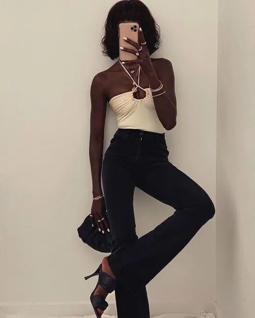 Twist Strap Sandal Black
