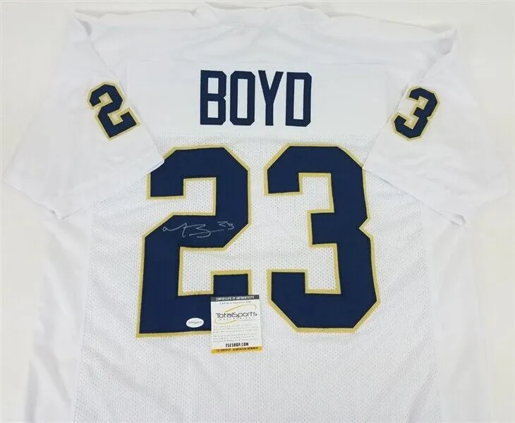 Tyler Boyd Signed Pitt Panthers White Jersey (TSE COA) Cincinnati Bengals W,R.