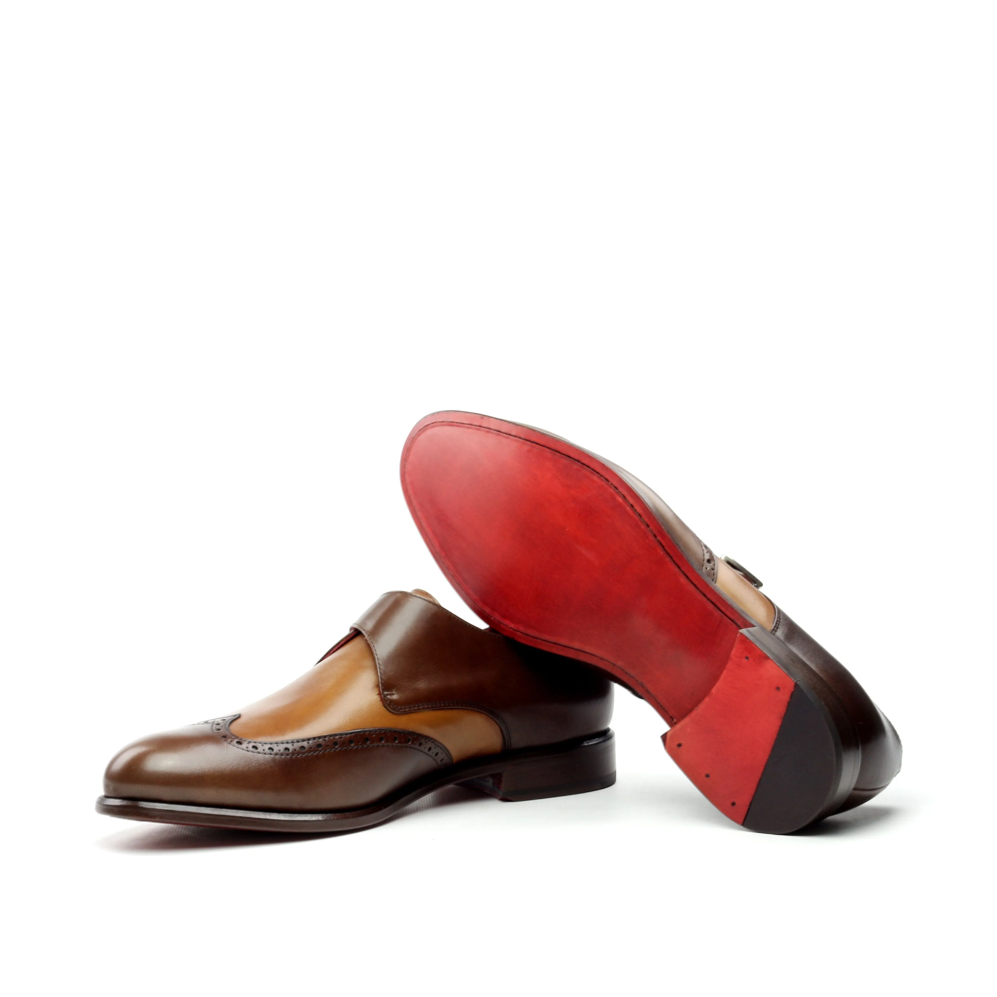 Unique Handcrafted Chestnut Brown Single Strap Monkstrap