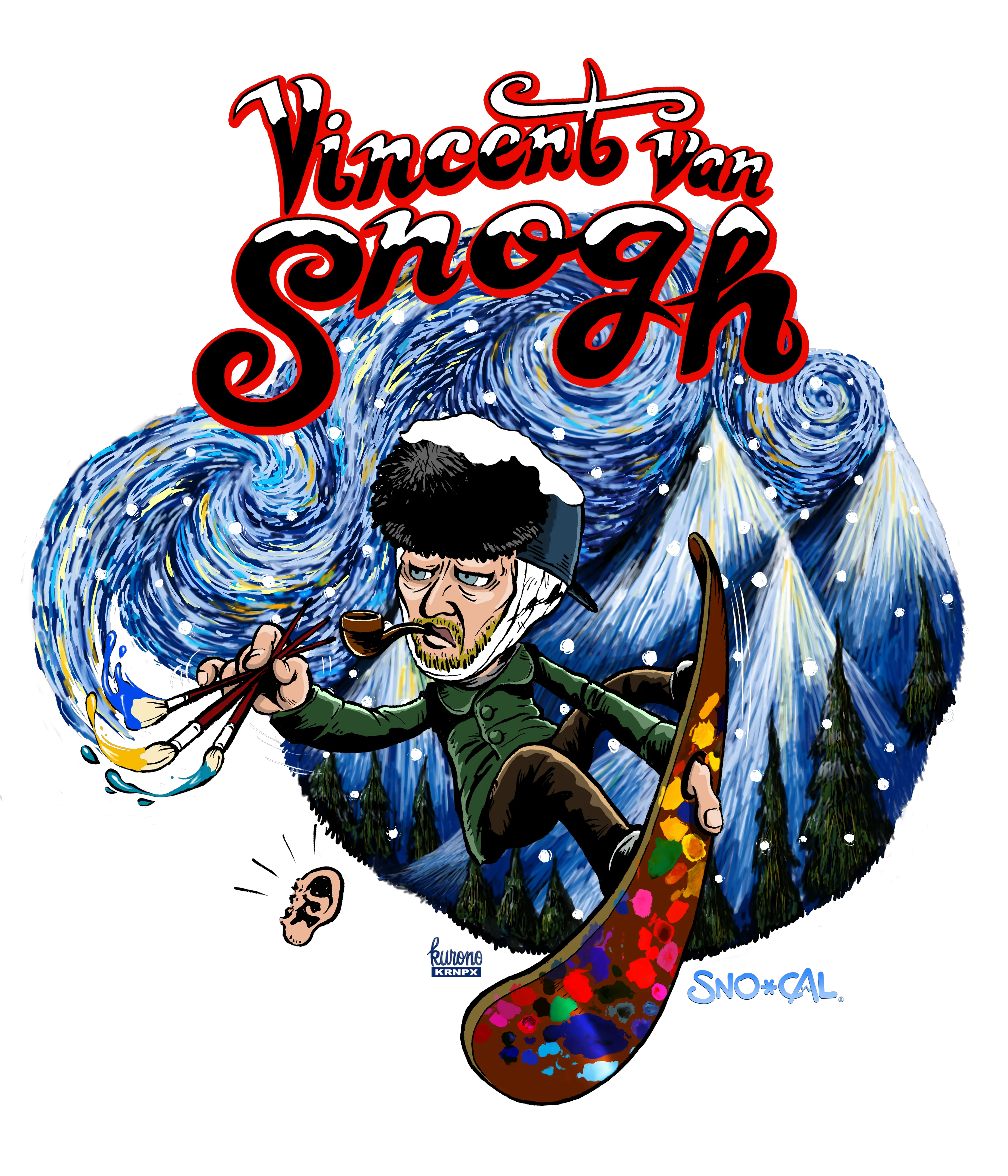 Vincent van Snogh blue top snowboard