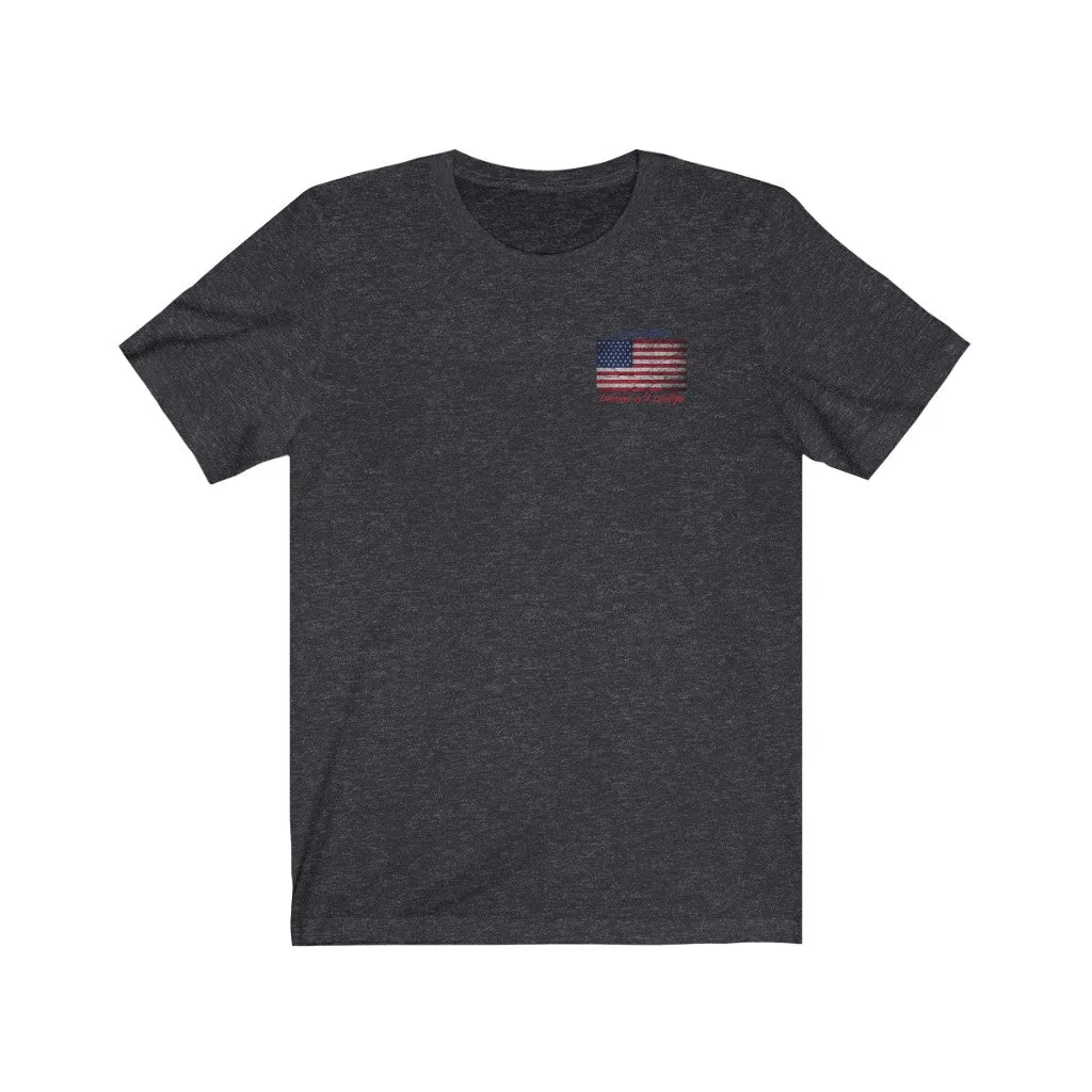Vintage American Flag Lacrosse 2-Sided Short Sleeve Tee
