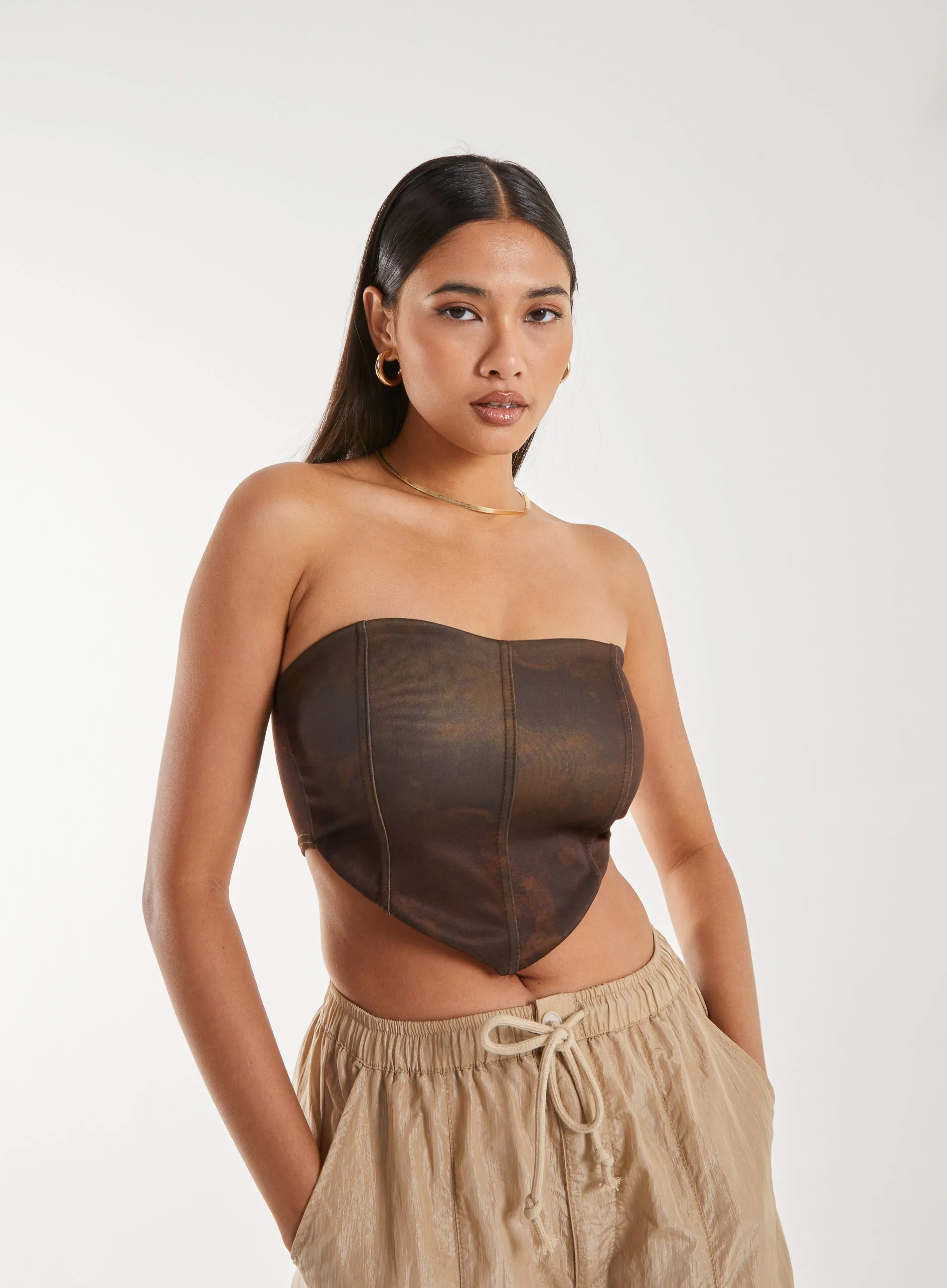 Watermark Seam Corset Top