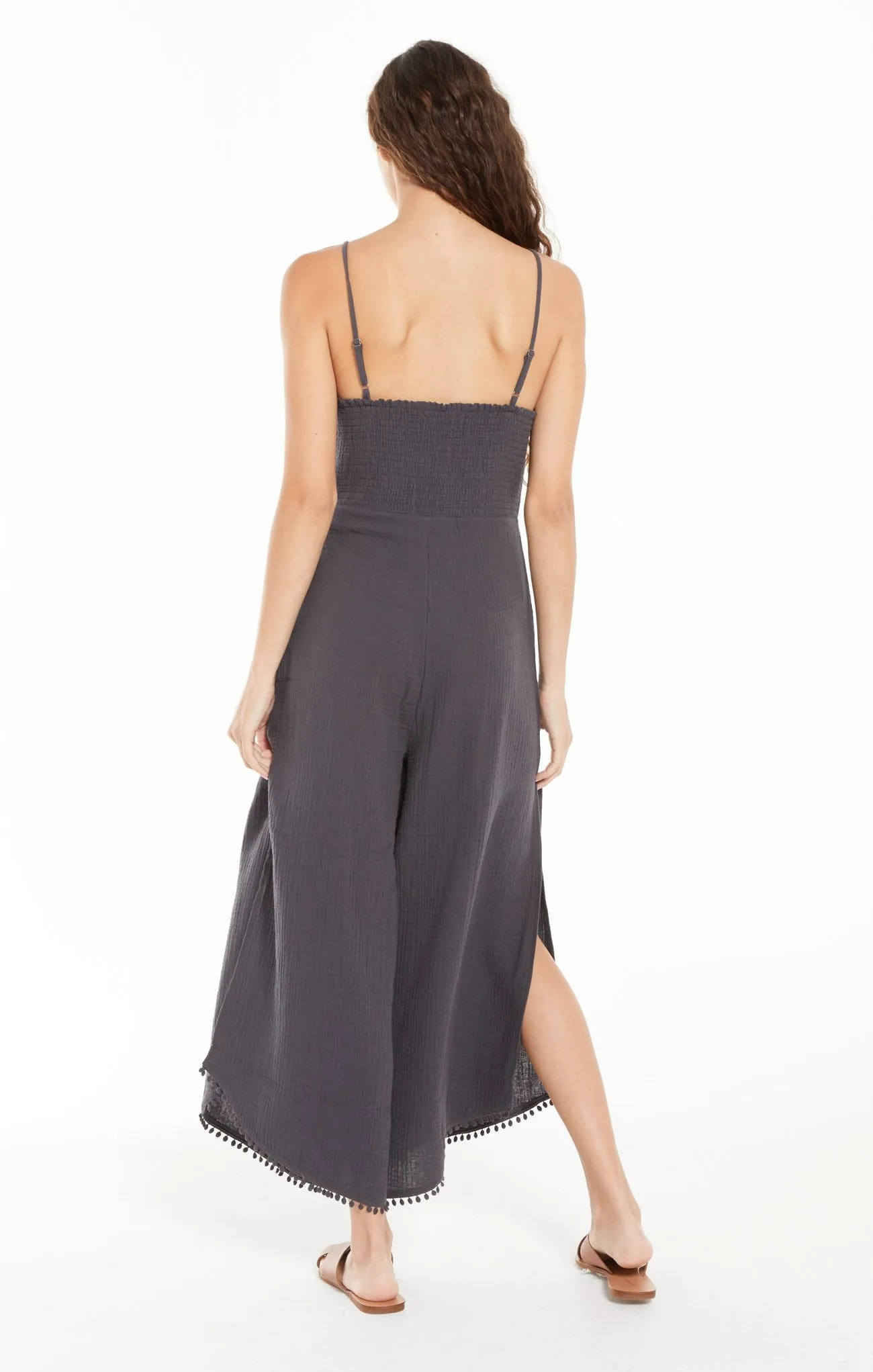 Wayfarer gauze jumpsuit in washed black