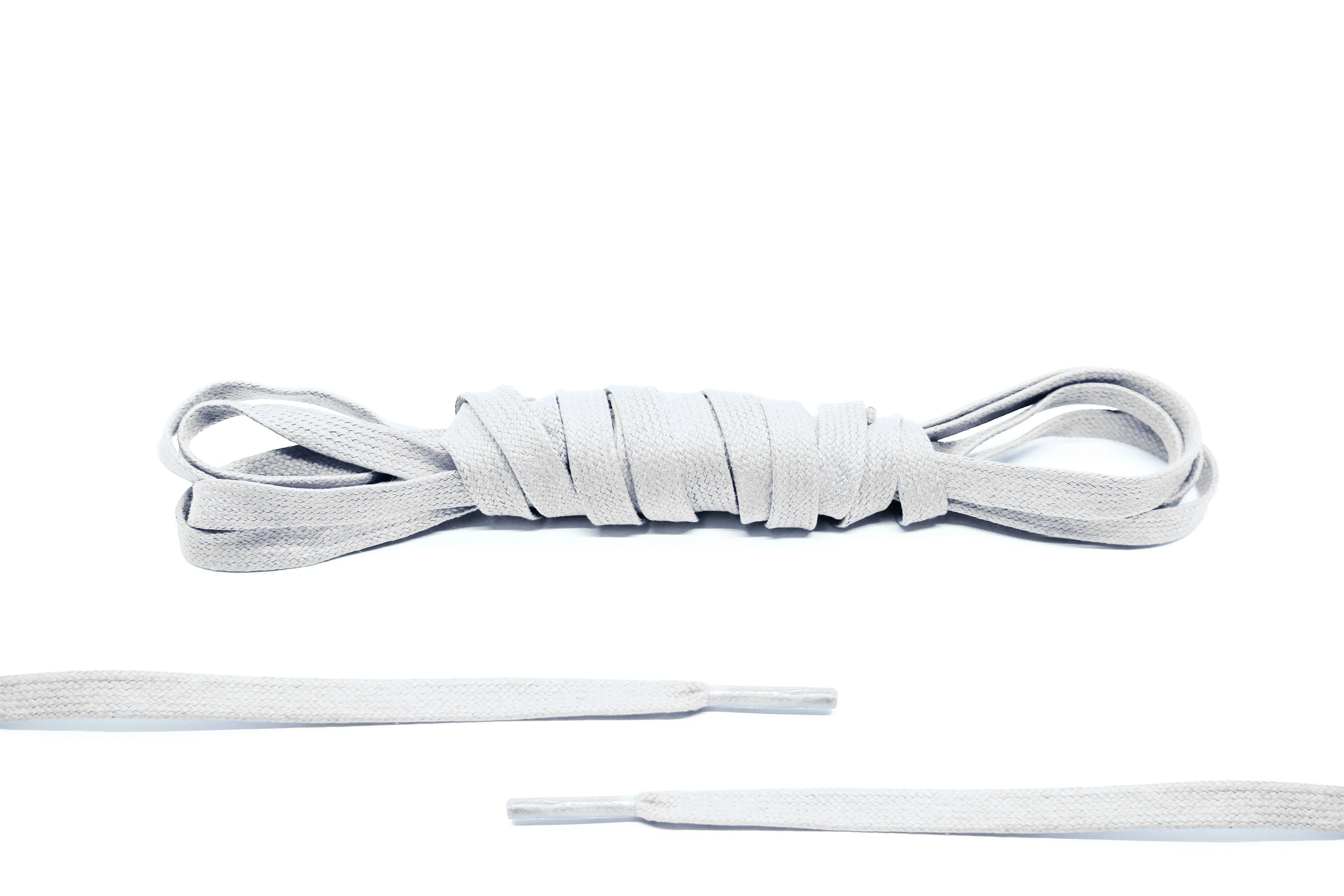 White Flat Waxed Laces