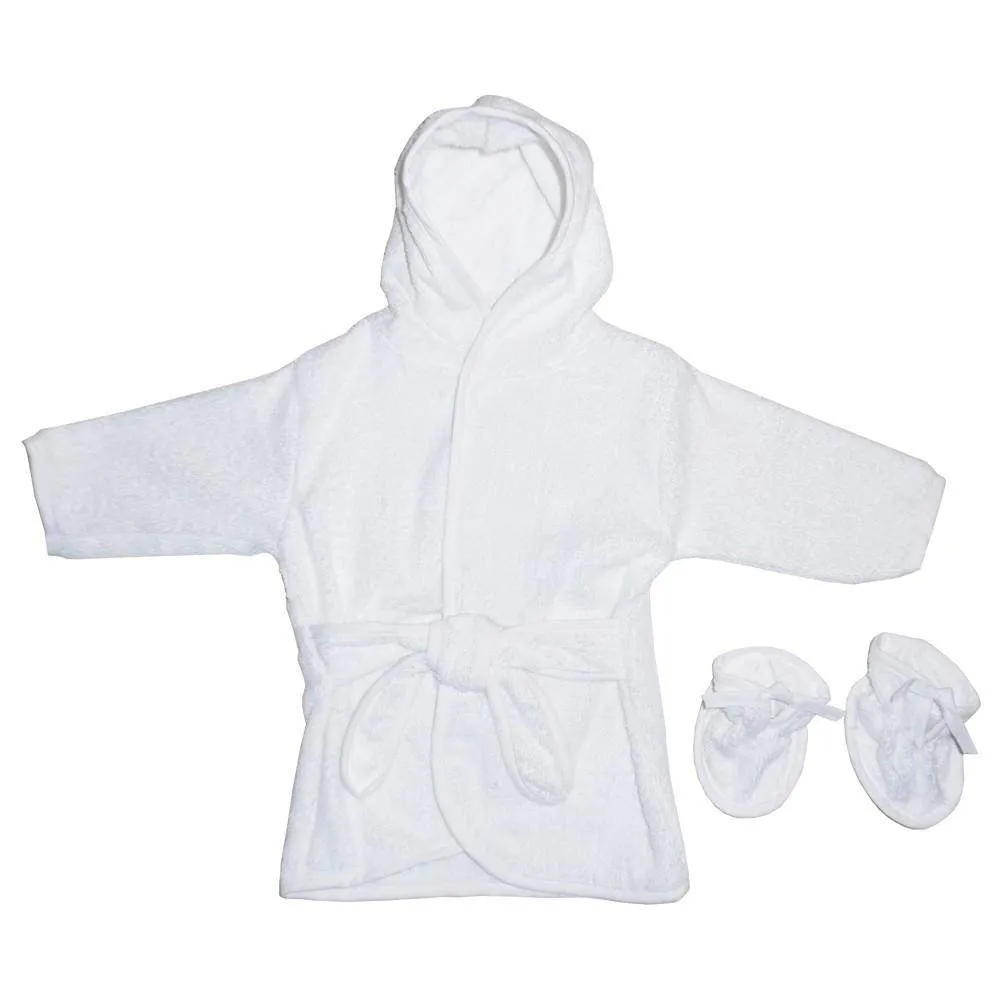 White Terry Hooded Bath Robe