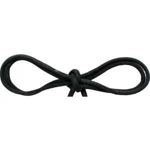 Wholesale Waxed Cotton Thin Round Dress Laces 1/8" - Black (12 Pair Pack) Shoelaces