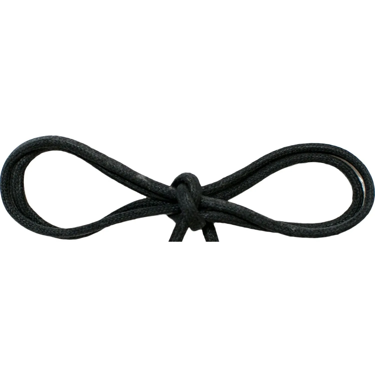Wholesale Waxed Cotton Thin Round Dress Laces 1/8" - Black (12 Pair Pack) Shoelaces