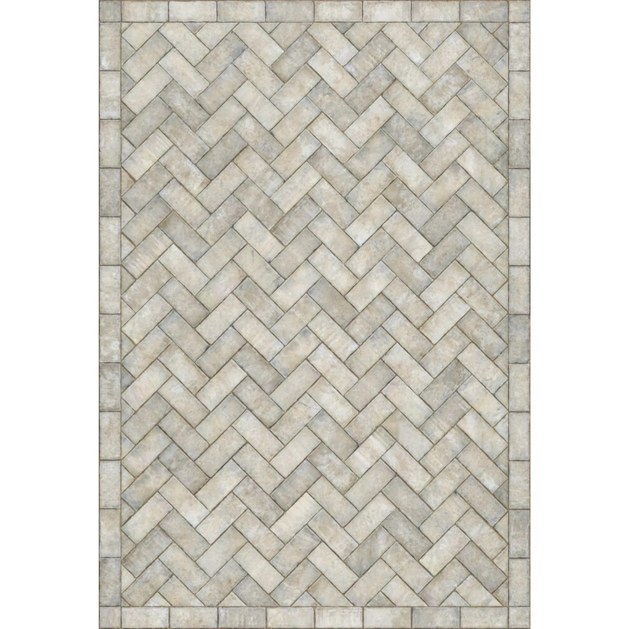 Williamsburg Brick Herringbone "Grand Illumination" Vinyl Floorcloth - Spicher & Co.