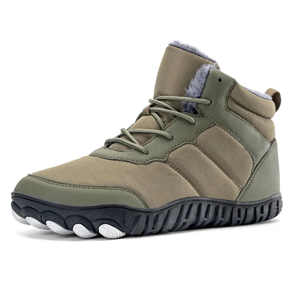 Winter Snow Boots Barefoot Hiking Shoes Anti Slip Warm Lined Booties Lightweight Wide Toe Box Ankle Booties for Outdoor Travel