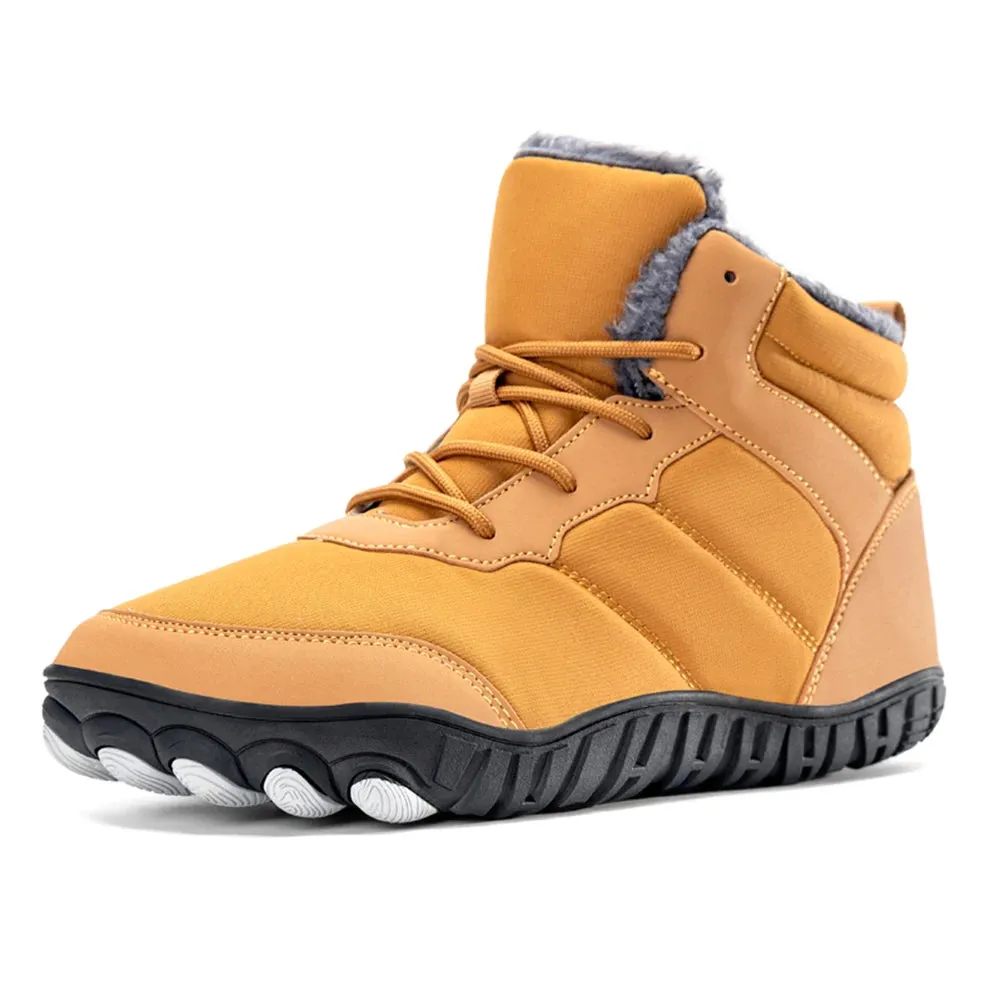 Winter Snow Boots Barefoot Hiking Shoes Anti Slip Warm Lined Booties Lightweight Wide Toe Box Ankle Booties for Outdoor Travel