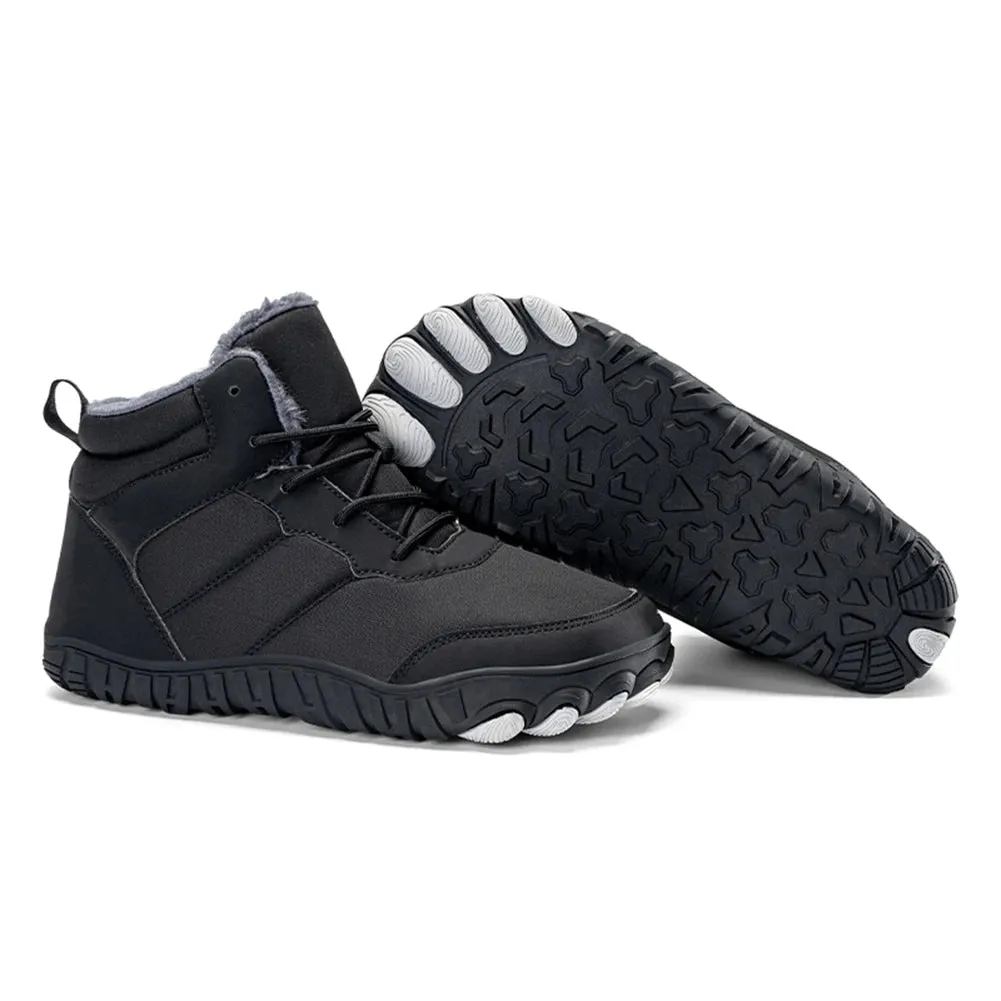 Winter Snow Boots Barefoot Hiking Shoes Anti Slip Warm Lined Booties Lightweight Wide Toe Box Ankle Booties for Outdoor Travel