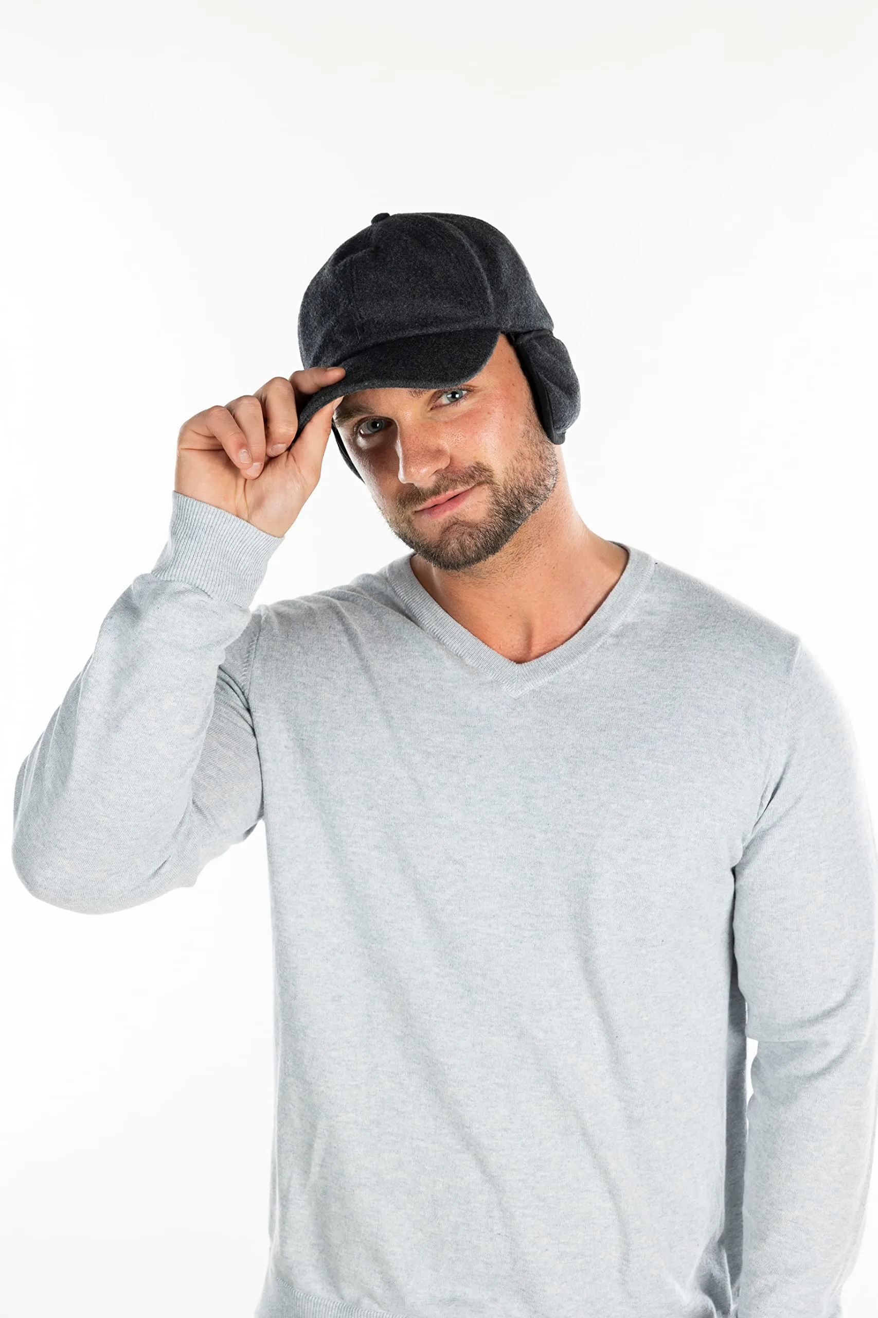Wool Sherpa Lined Earflap Trapper Hats by Funky Junque