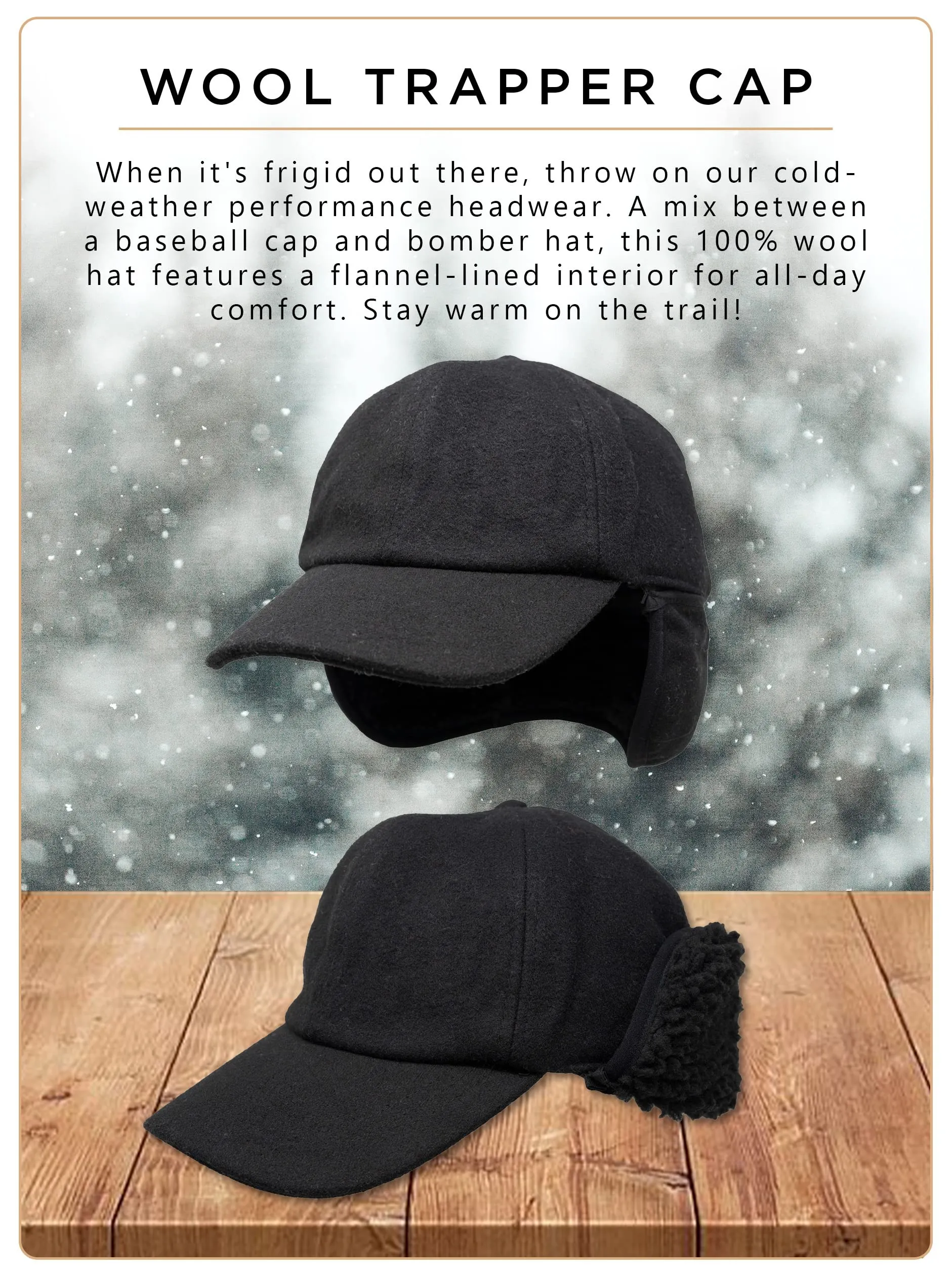 Wool Sherpa Lined Earflap Trapper Hats by Funky Junque