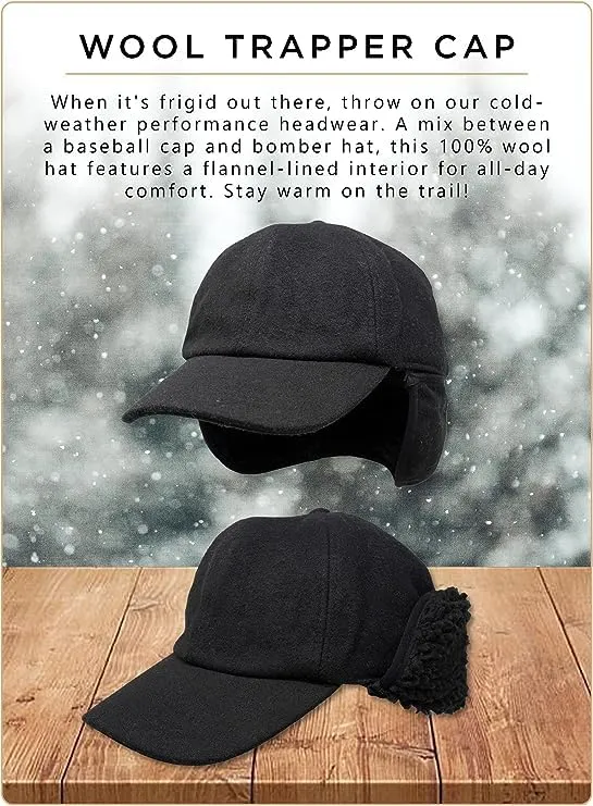 Wool Sherpa Lined Earflap Trapper Hats by Funky Junque