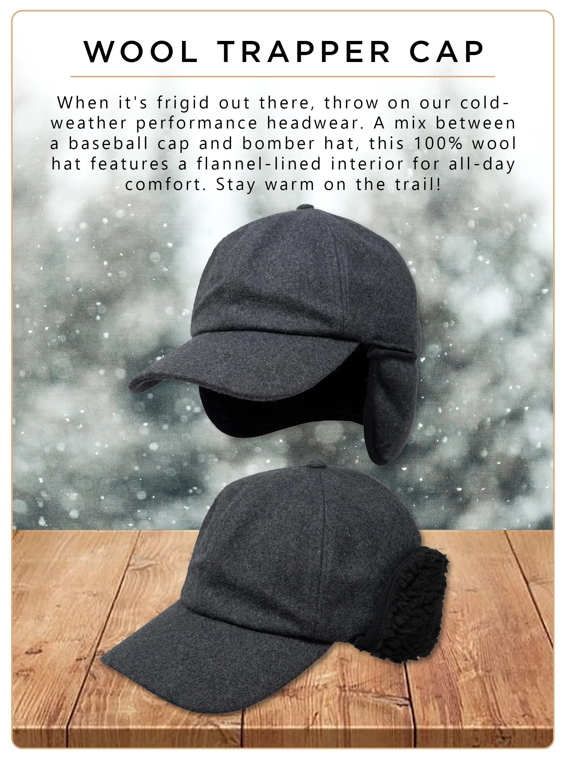 Wool Sherpa Lined Earflap Trapper Hats by Funky Junque