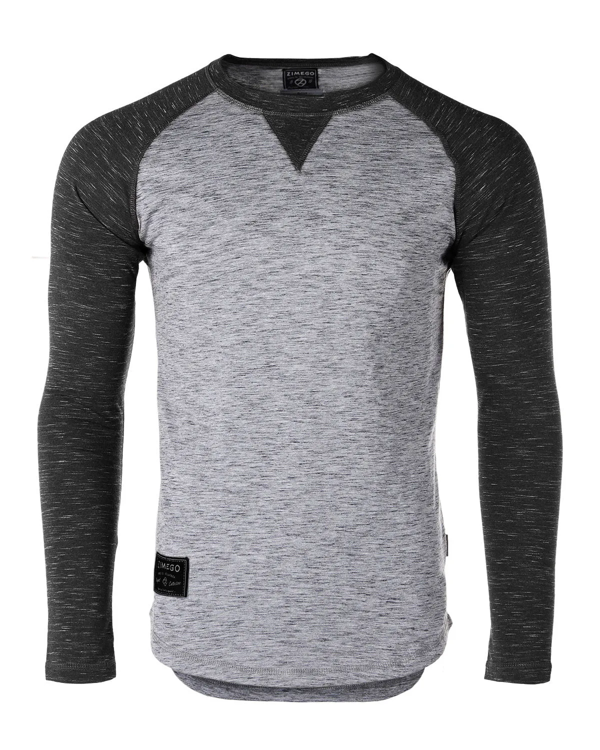 ZIMEGO Men Athletic Fit Baseball Retro Contrast Long Sleeve Raglan T-Shirt