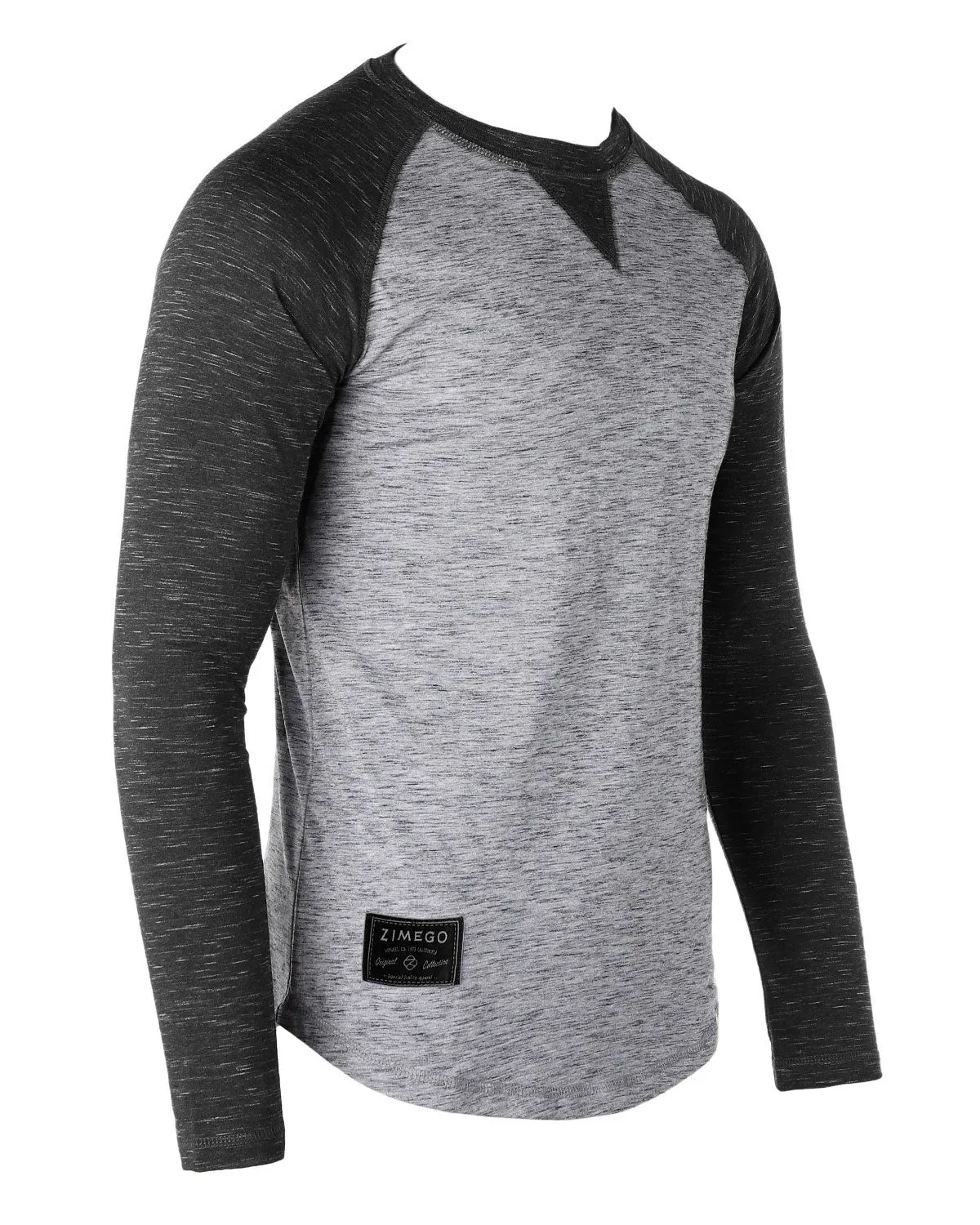 ZIMEGO Men Athletic Fit Baseball Retro Contrast Long Sleeve Raglan T-Shirt